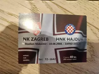 10.08.2008 Загреб - Хайдук Сплит Билет