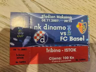 08.11.2007 Динамо Загреб - Базель Билет