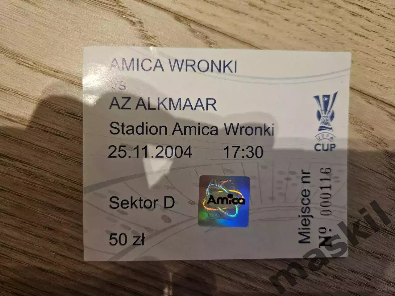 25.11.2004 Амика Вронки - АЗ Алкмаар Билет
