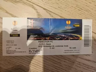 22.11.2012 Видеотон - Генк Билет