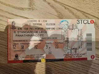 30.07.2014 Стандард Льеж - Панатинаикос Афины Билет