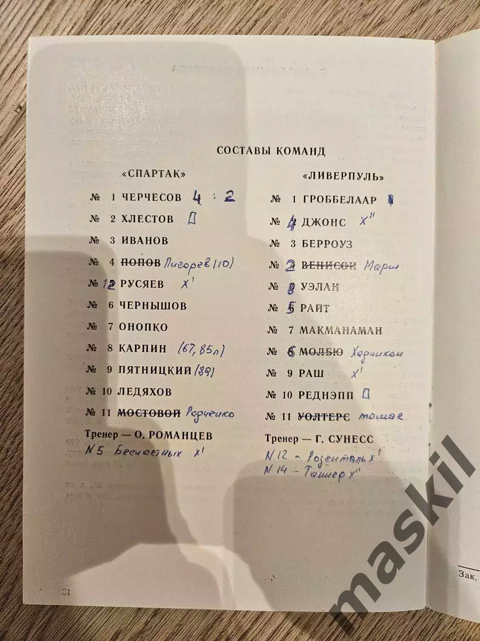 22.10.1992 Спартак Москва - Ливерпуль КБ Спартак 1