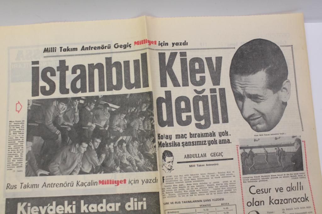 Турция - СССР 16.11.1969 Газета Milliyet — «Нация» от 15.11.1969 3