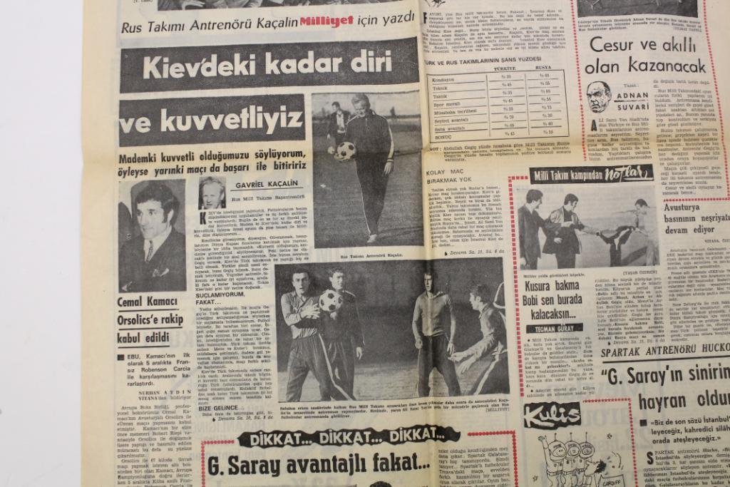 Турция - СССР 16.11.1969 Газета Milliyet — «Нация» от 15.11.1969 4