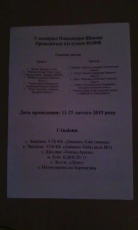 Мемориал Щанова 2015, Десна, Локомотив, Диназ, Ретро, Шахтeр, Оболонь-Смена