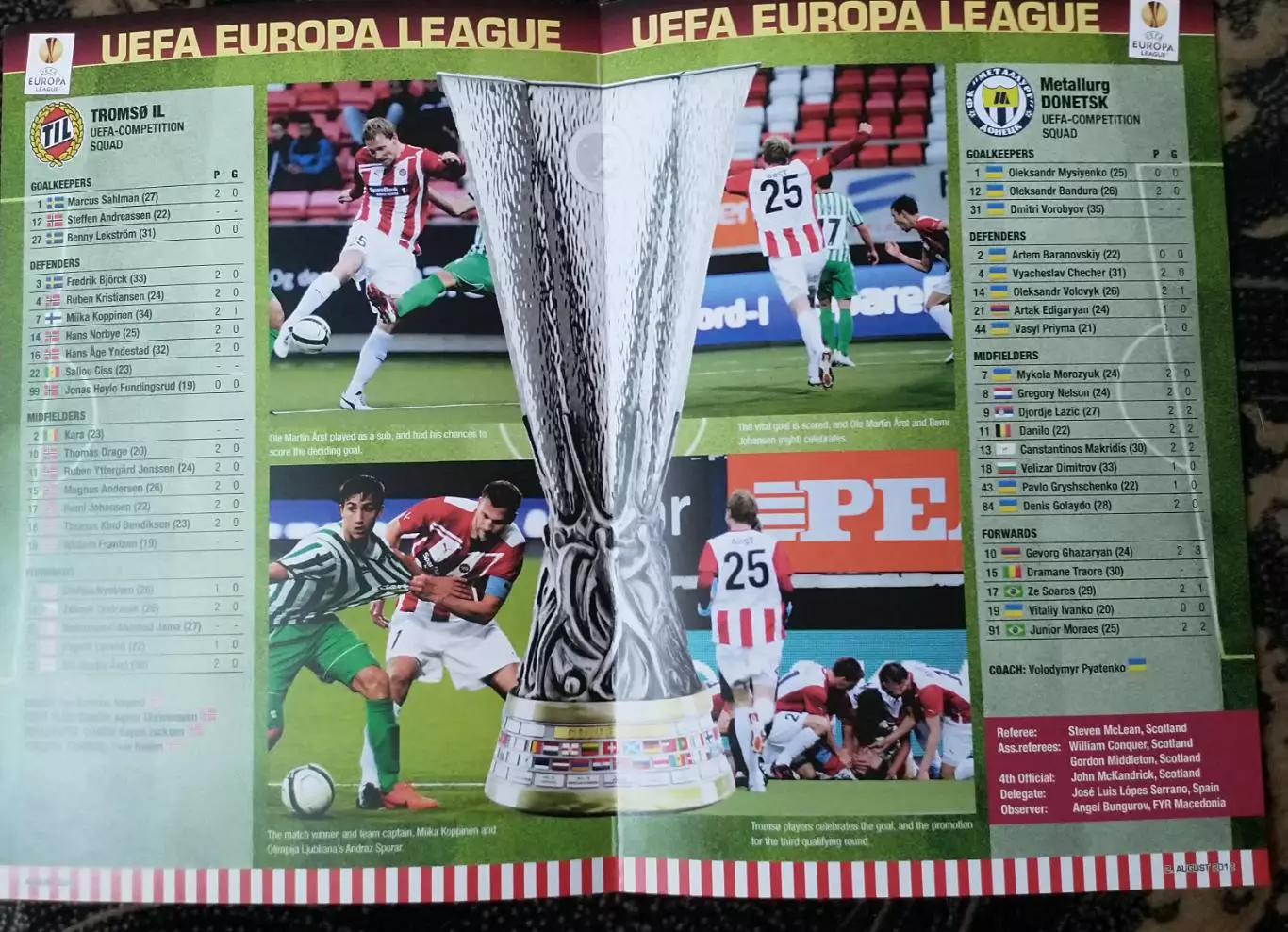 Тромсе Норвегия - Металлург Донецк лига Европы 2012-13. 1
