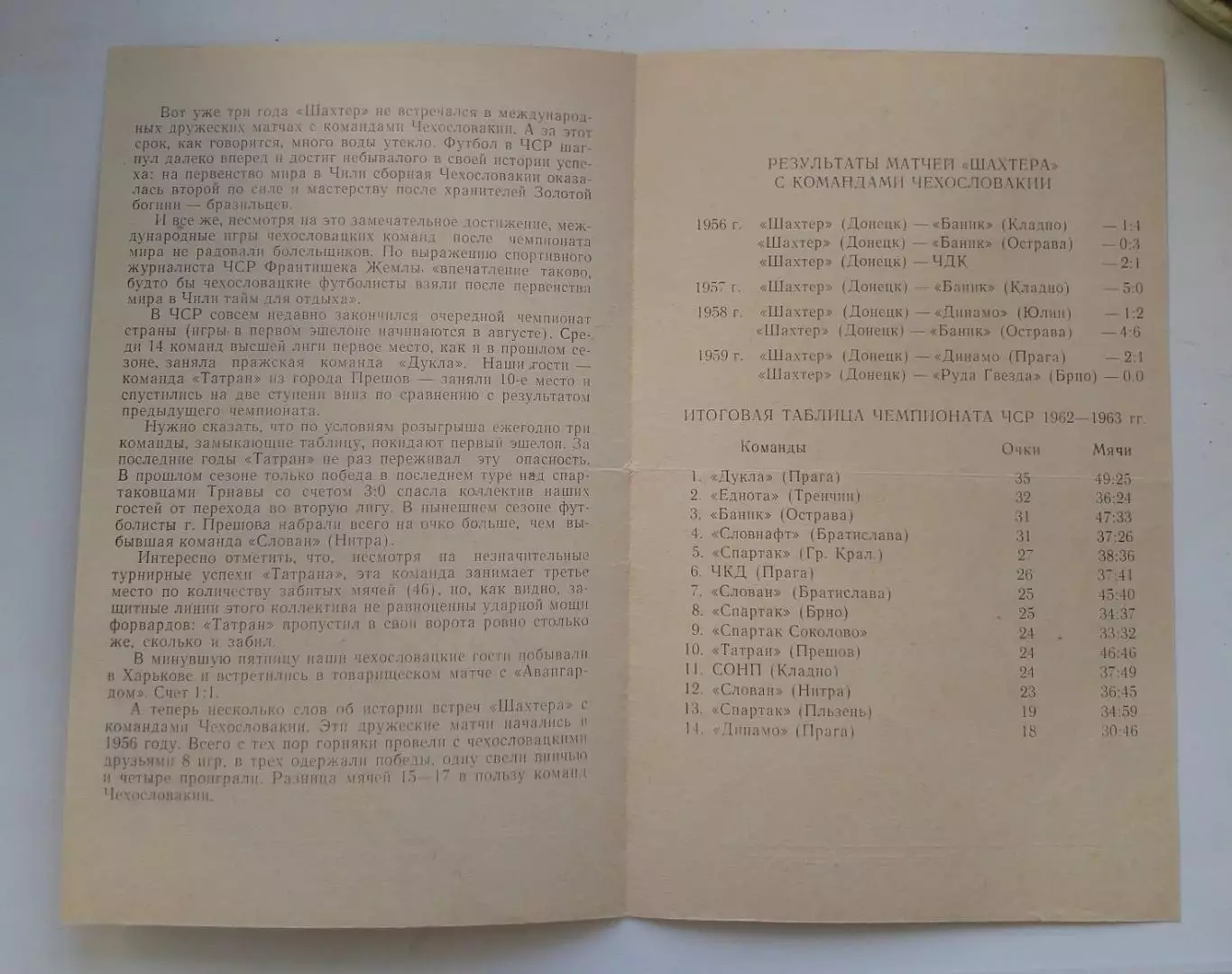Шахтер Донецк - Таран Прешов ЧССР международный матч 2