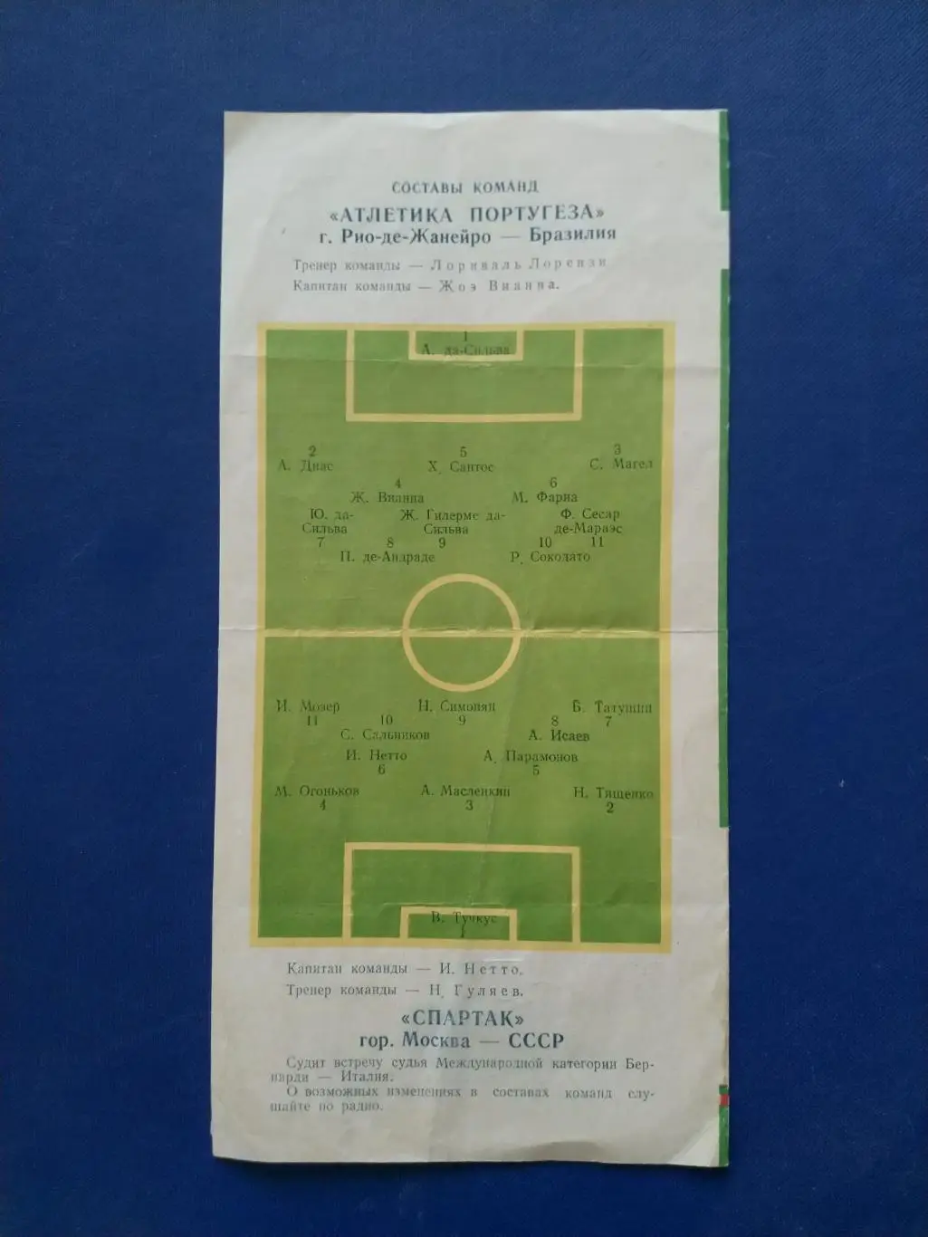 Спартак Москва Атлетика Португеза 1956г. 1