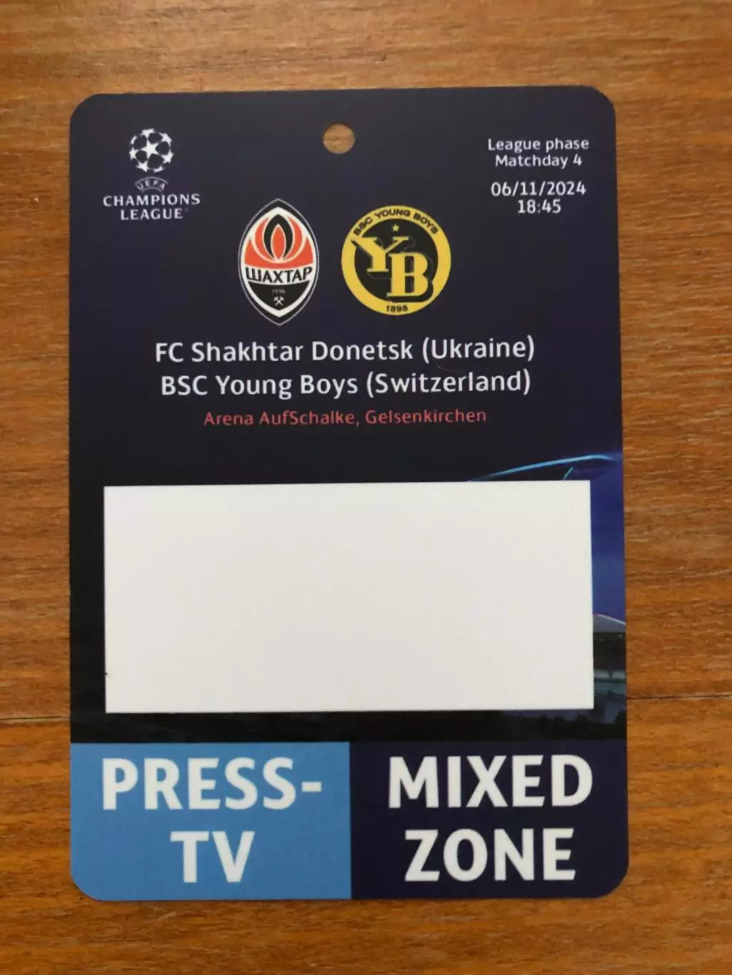 Акция! Все по 5 грн! Шахтер Донецк - Янг Бойз Швейцария 06.11.2024