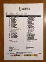 Лех Познань (Польша) - Шахтер Донецк. 12.03.2026. Стартовый протокол