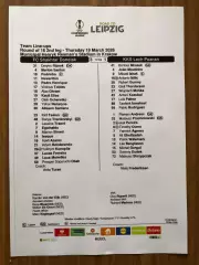 Шахтер Донецк - Лех Познань (Польша). 19.03.2026. Стартовый протокол. 2-й вид