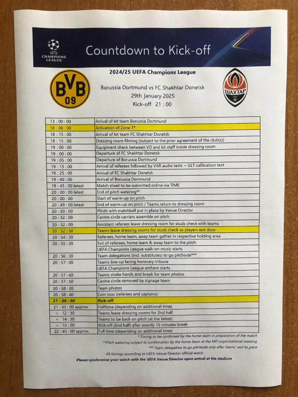 Боруссия Дортмунд - Шахтер Донецк. 29.01.2025. Обратный отсчет