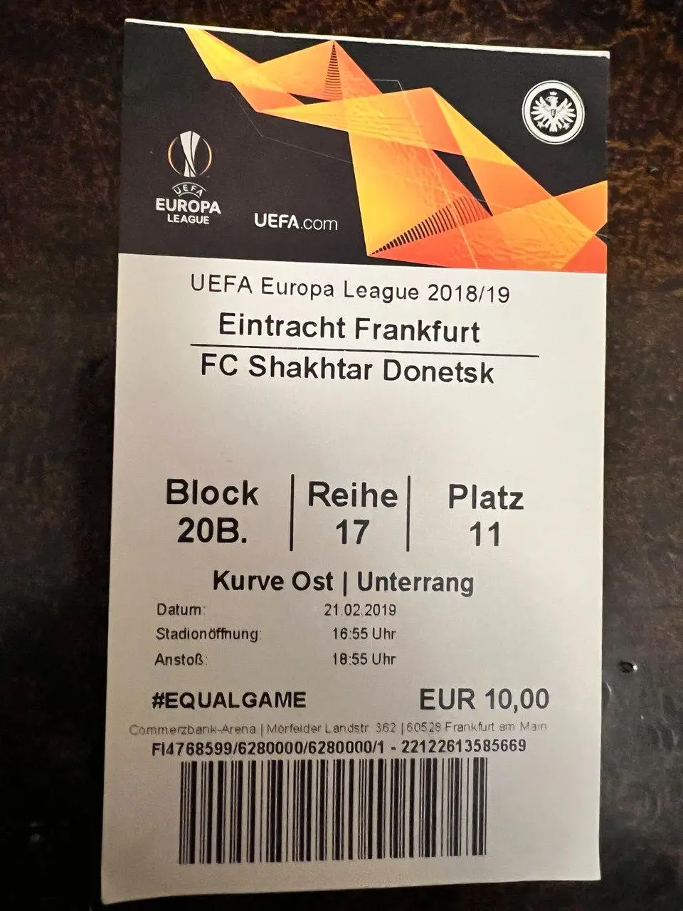 Айнтрахт Франкфурт - Шахтер Донецк. 21.02.2019.