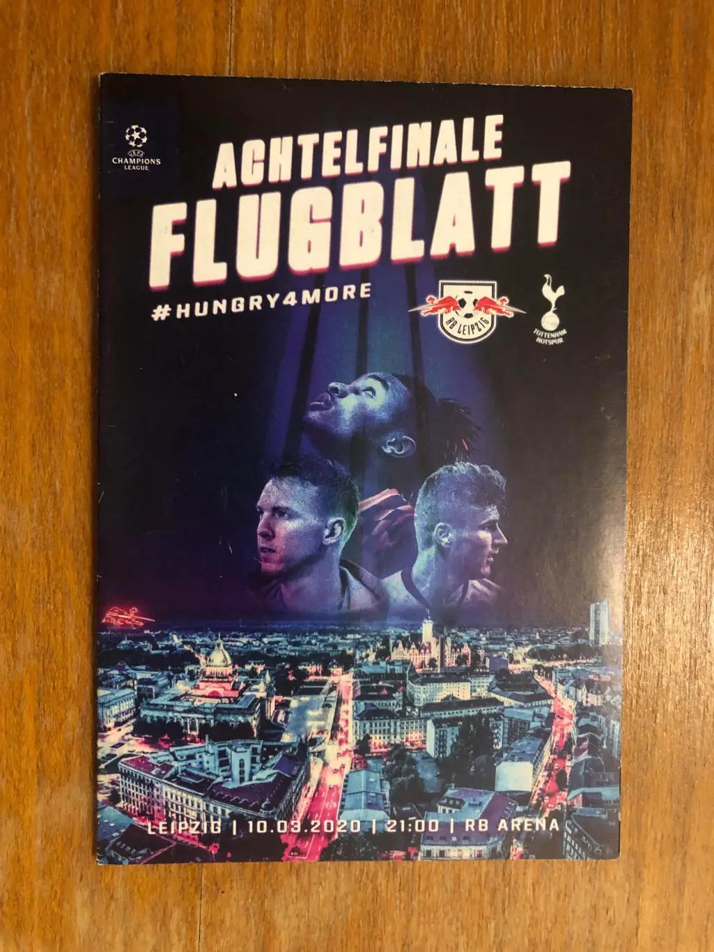 РБ Лейпциг (Германия) - Тоттенхэм (Англия). Лига чемпионов. 10.03.2020. Постер