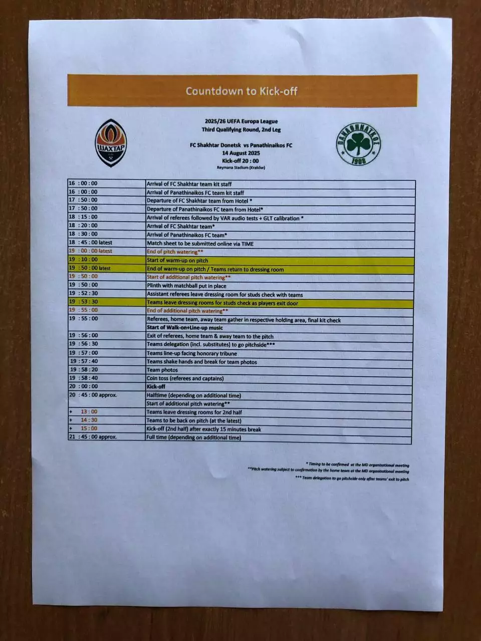 Шахтер Донецк - Панатинаикос (Греция). 14.08.2025. Обратный отсчет
