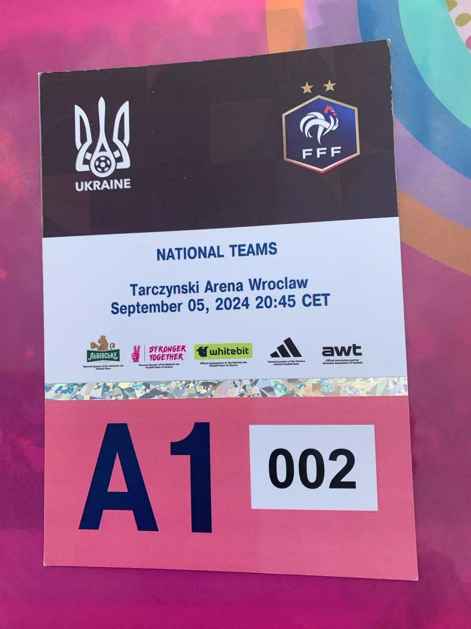 Украина - Франция. 05.09.2025. Парковочный талон.