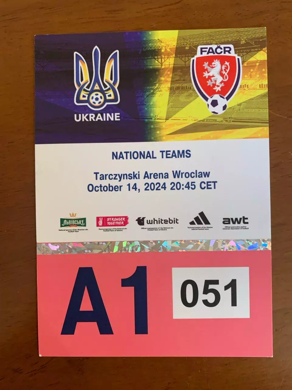 Украина - Чехия. 14.10.2024. Парковочный талон.