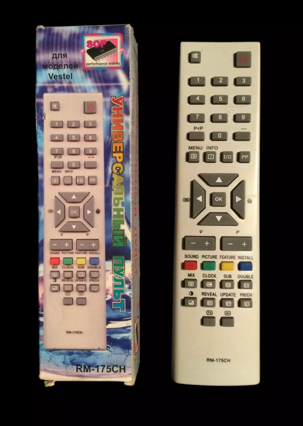 Пульт универсальный RM-175CH для моделей телевизоров Vestel