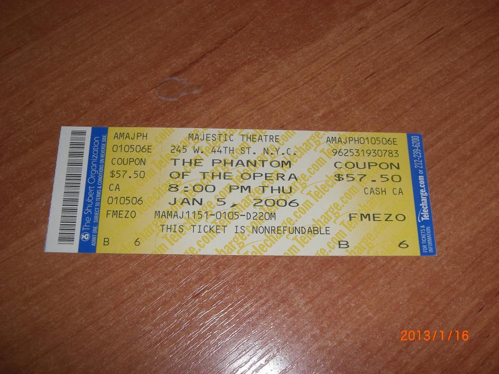 Билет на мюзикл The Phantom Of The Opera