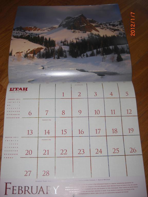Настенный перекидной календарь ЮТА 2011 г. 2