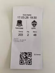 Билет ЦСКА 17.03.2026 кубок