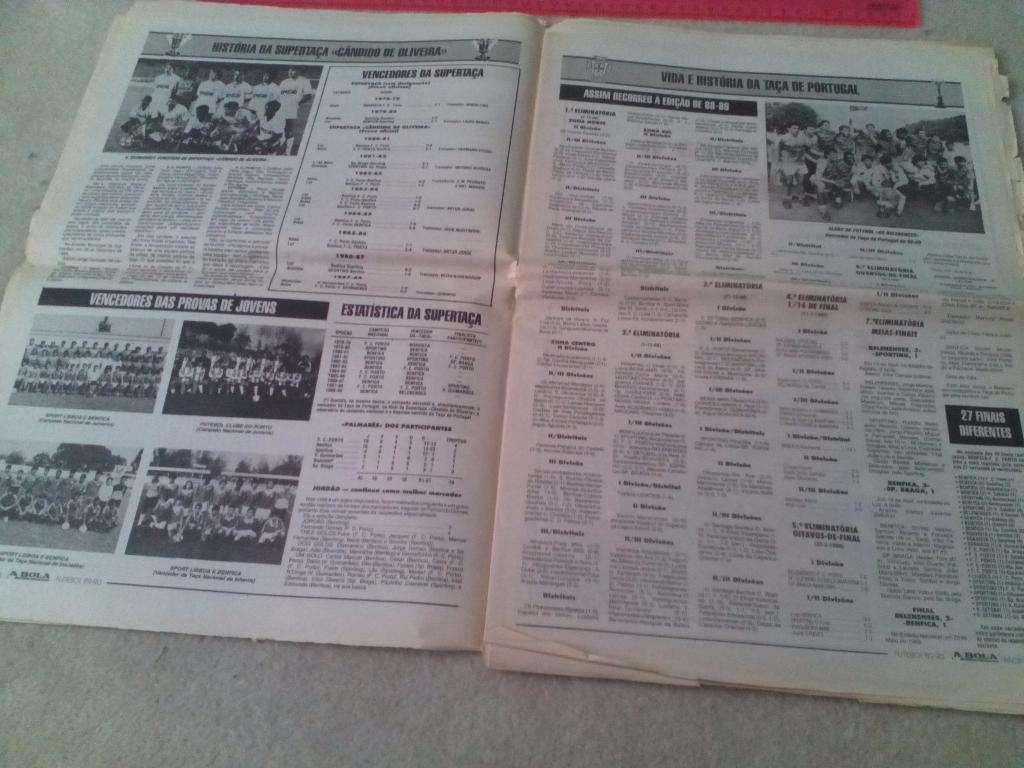 Журнал газетный A BOLA 1989 спецвыпуск посвящённый чемпионату Португалии 89/90 3