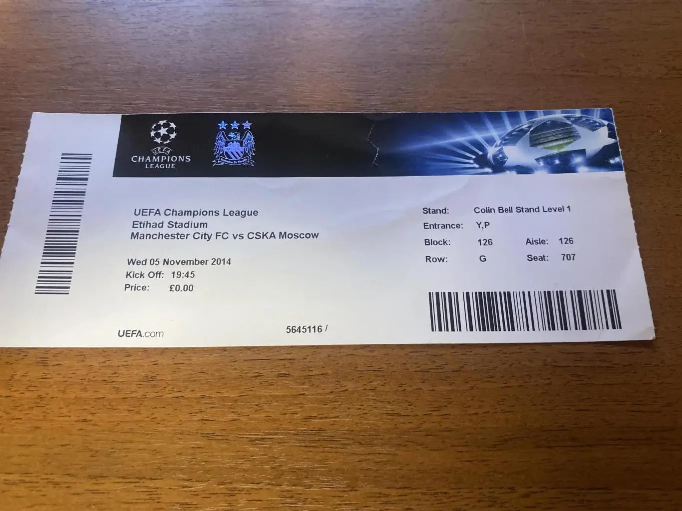 Билет Манчестер Сити -ЦСКА Москва 05.11.2014