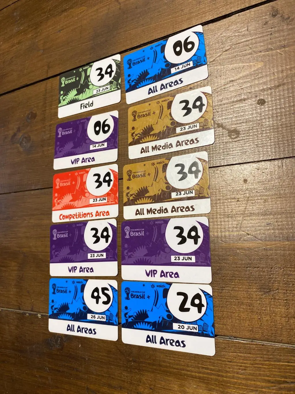 билеты проходки разные чемпионат мира Бразилия 2014 одним лотом 10 штук