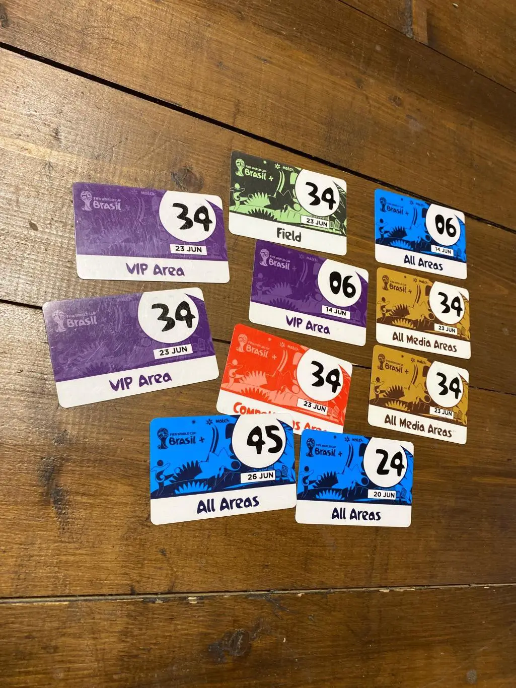 билеты проходки разные чемпионат мира Бразилия 2014 одним лотом 10 штук 1