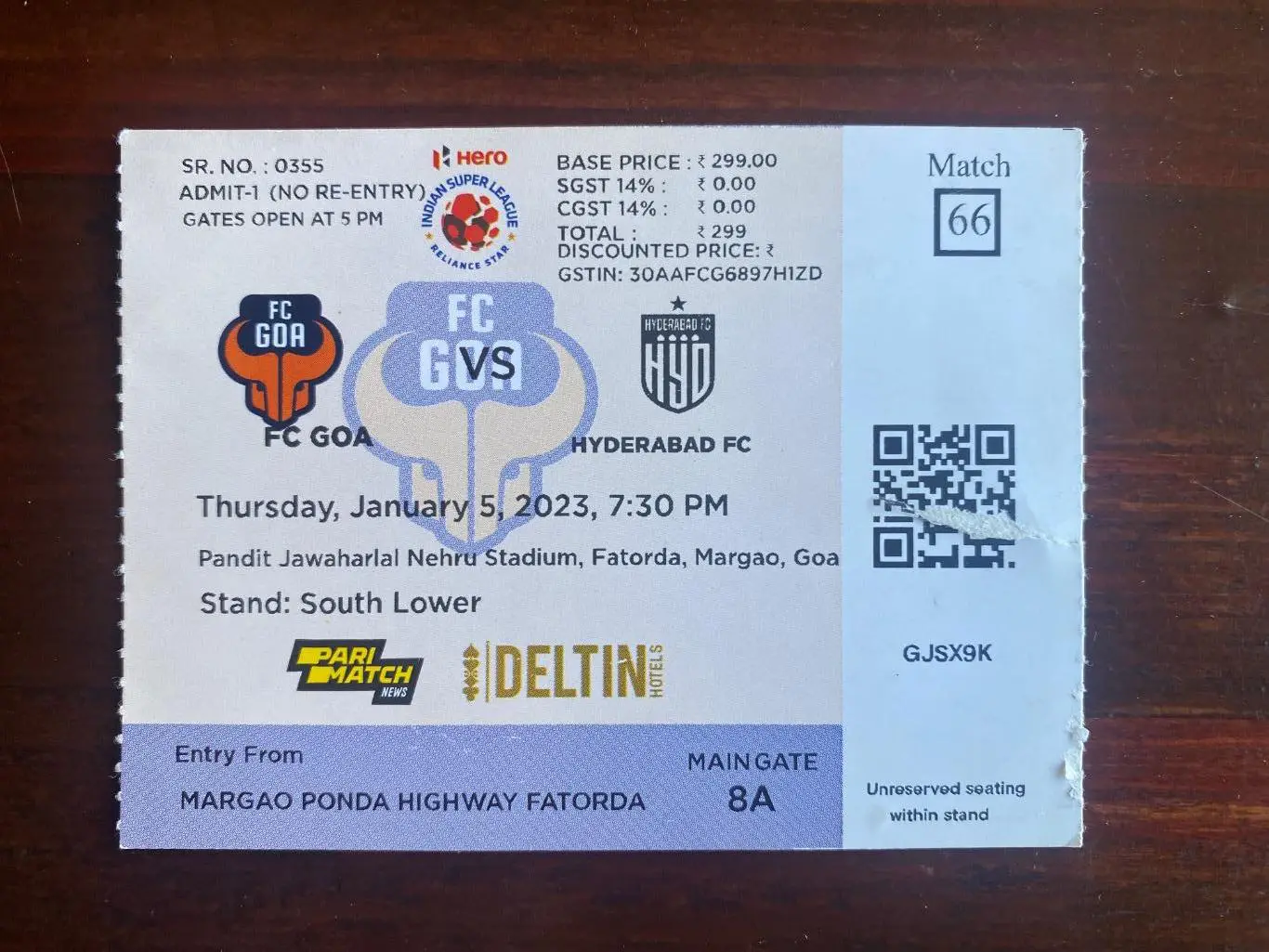 билет ФК Гоа - Хайдарабад 05.01.2023