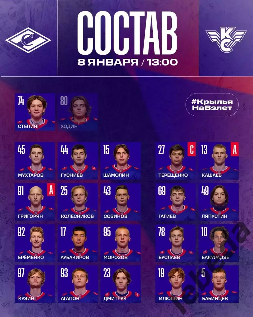 МХК Спартак Москва - Крылья Советов Москва - 2025-2026 год. (08.01.26.) 2