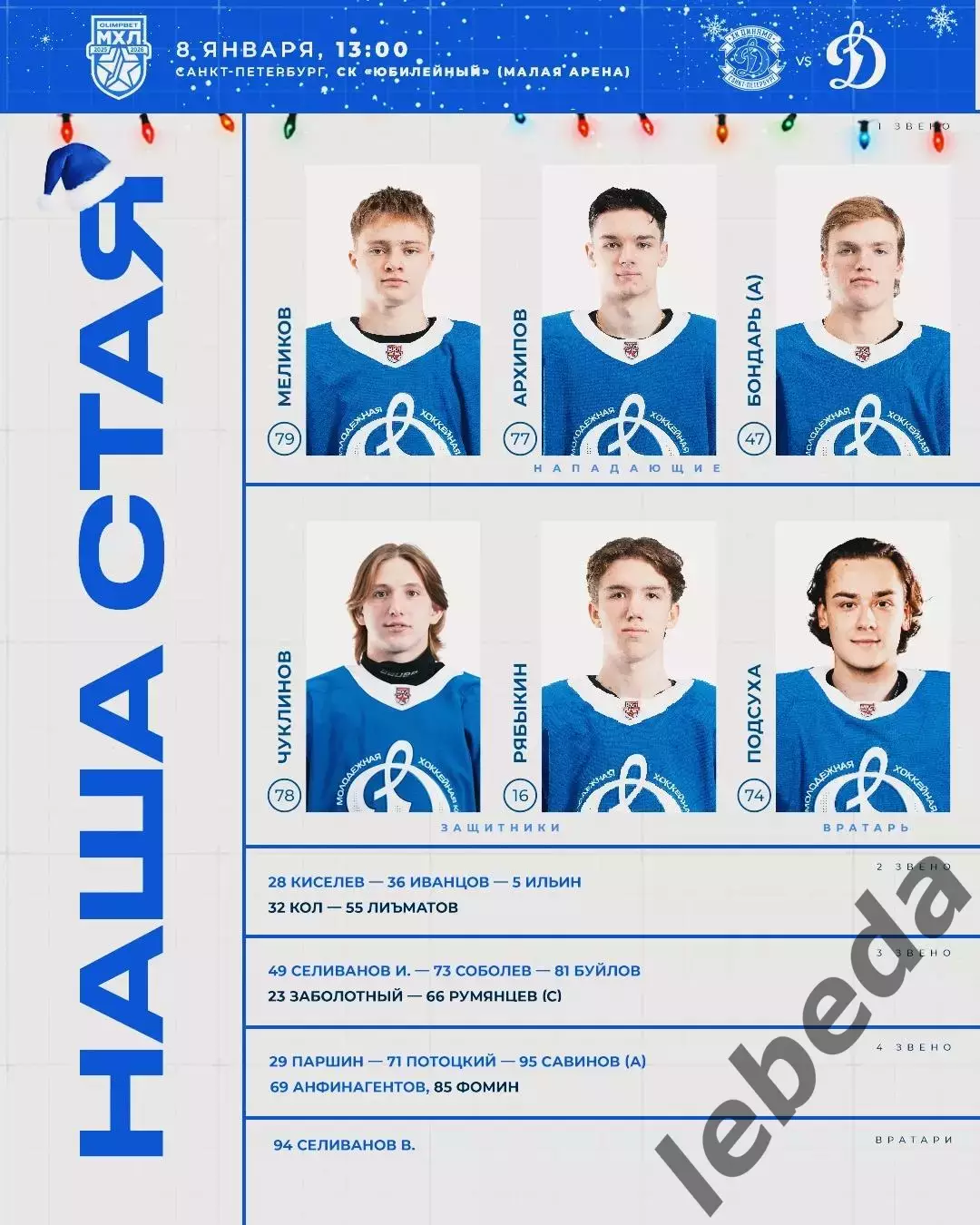 МХК Динамо ( Санкт-Петербург ) - МХК Динамо Москва - 2025-2026 г. (08.01.26.) 2