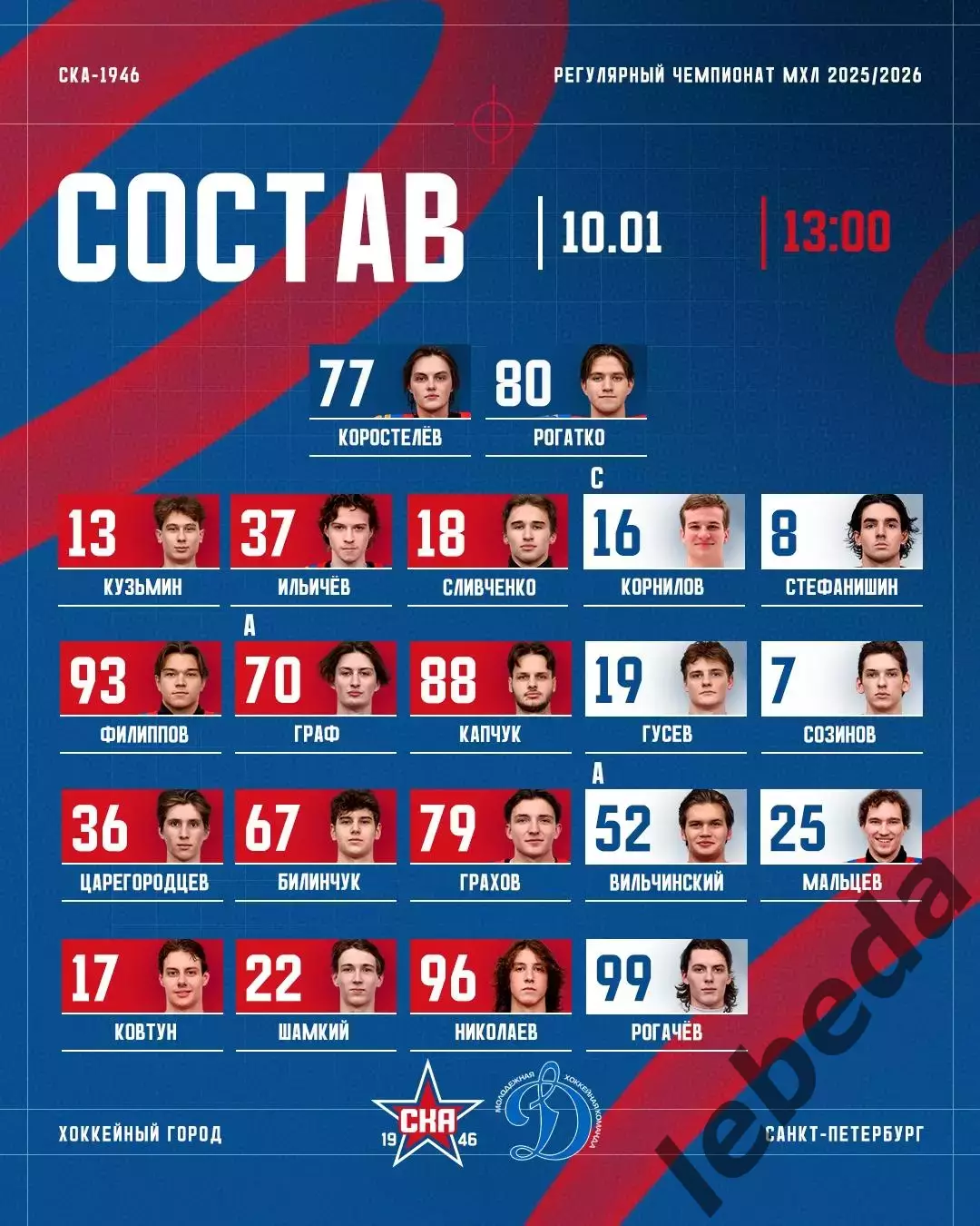СКА - 1946 - МХК Динамо Москва - 2025-2026 год. (10.01.26.) 1