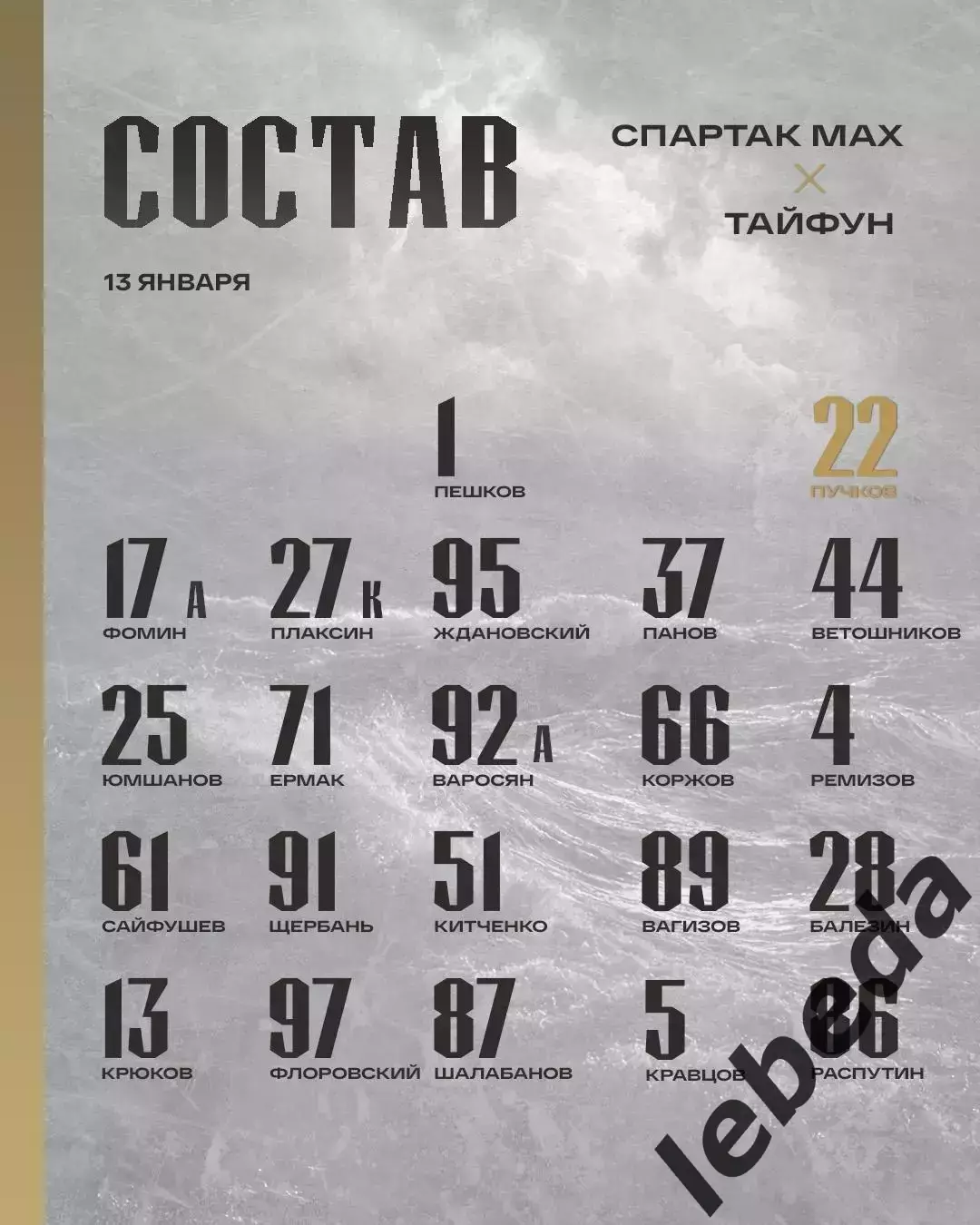 МХК Спартак МАХ - Тайфун Владивосток- 2025-2026 год. (13.01.26.) 2