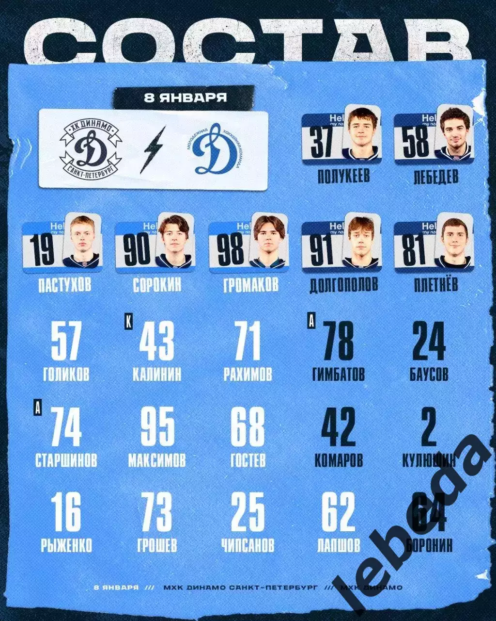 МХК Динамо ( Санкт-Петербург ) - МХК Динамо Москва - 2025-2026 год. (08.01.26.) 2