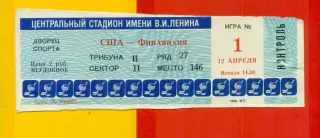 США - Финляндия - 1986 год. (12.04.86.) Чемпионат Мира и Европы Москва