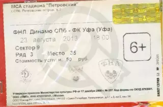 Динамо Санкт-Петербург - ФК Уфа - 2013 г. ( 23.08.13.)