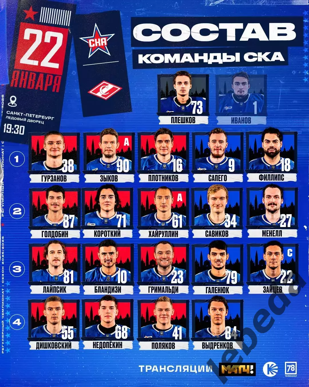 СКА СП - Спартак Москва - 2025 / 2026 год.(22.01.26.) 1