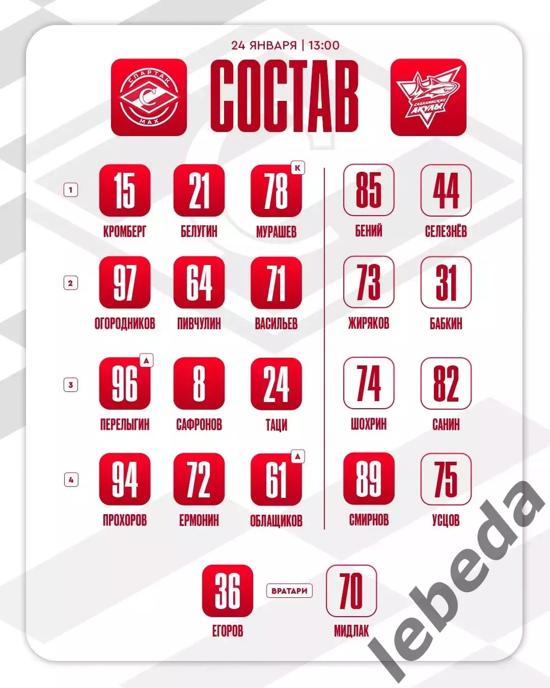 МХК Спартак МАХ - Сахалинские Акулы - 2025 / 2026 год.(24.01.26.) 2