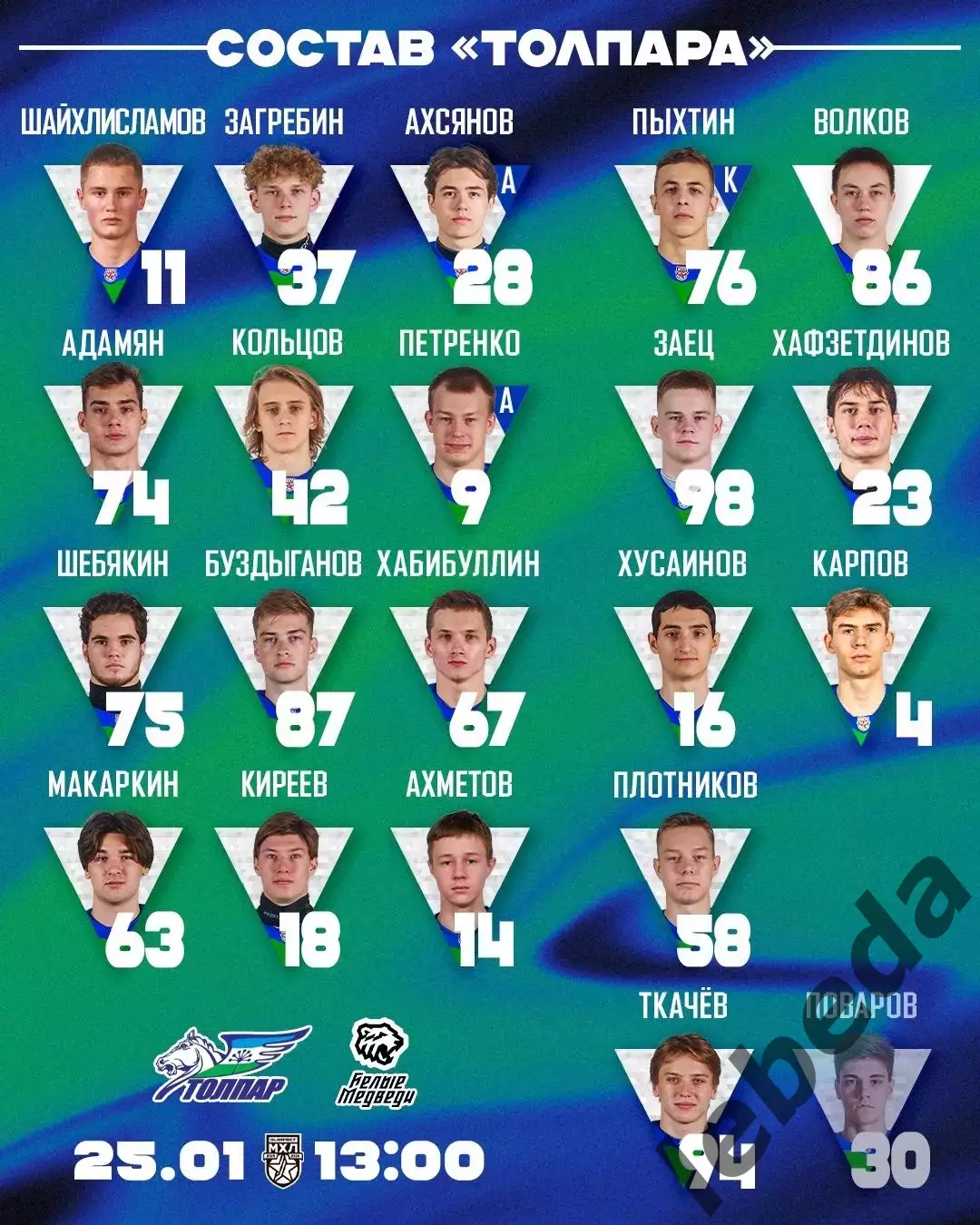 Толпар Уфа - Белые Медведи Челябинск - 2025 / 2026 год.(25.01.26.) 1