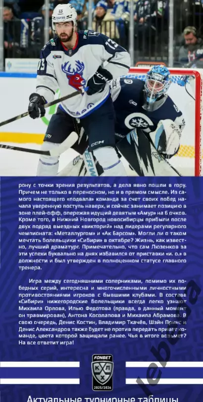 Торпедо Нижний Новгород - Сибирь - 2025 / 2026 (26.01.26.) официальная. 4