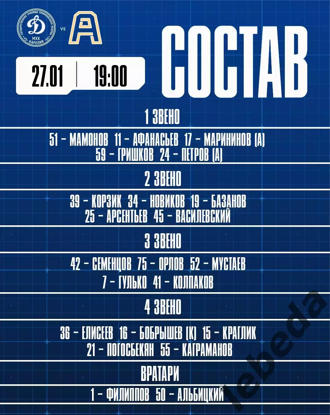 МХК Динамо-Карелия - Алмаз Череповец - 2025-2026 год. (27.01.26.) 2