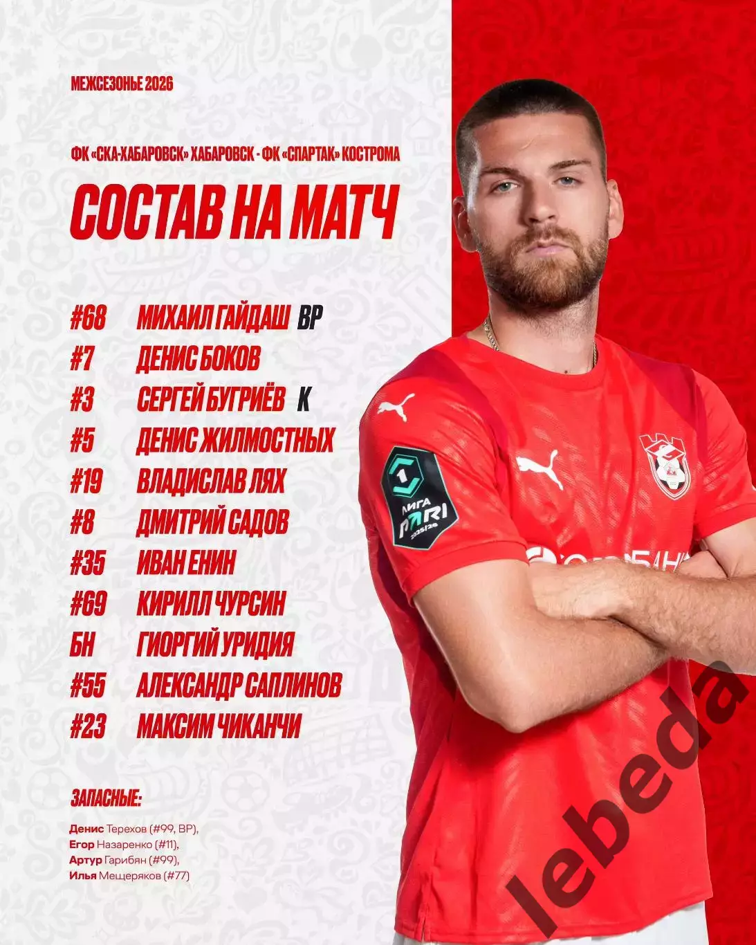 СК Хабаровск - Спартак Кострома - 2026.(31.01.26) Турция, Белек контрольный матч 1