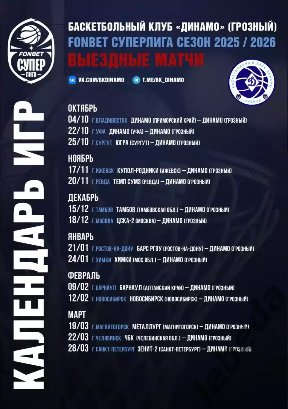 БК Динамо Грозный - Металлург Магнитогорск - 2025 / 2026 г. (25.12.25.) Официал. 3