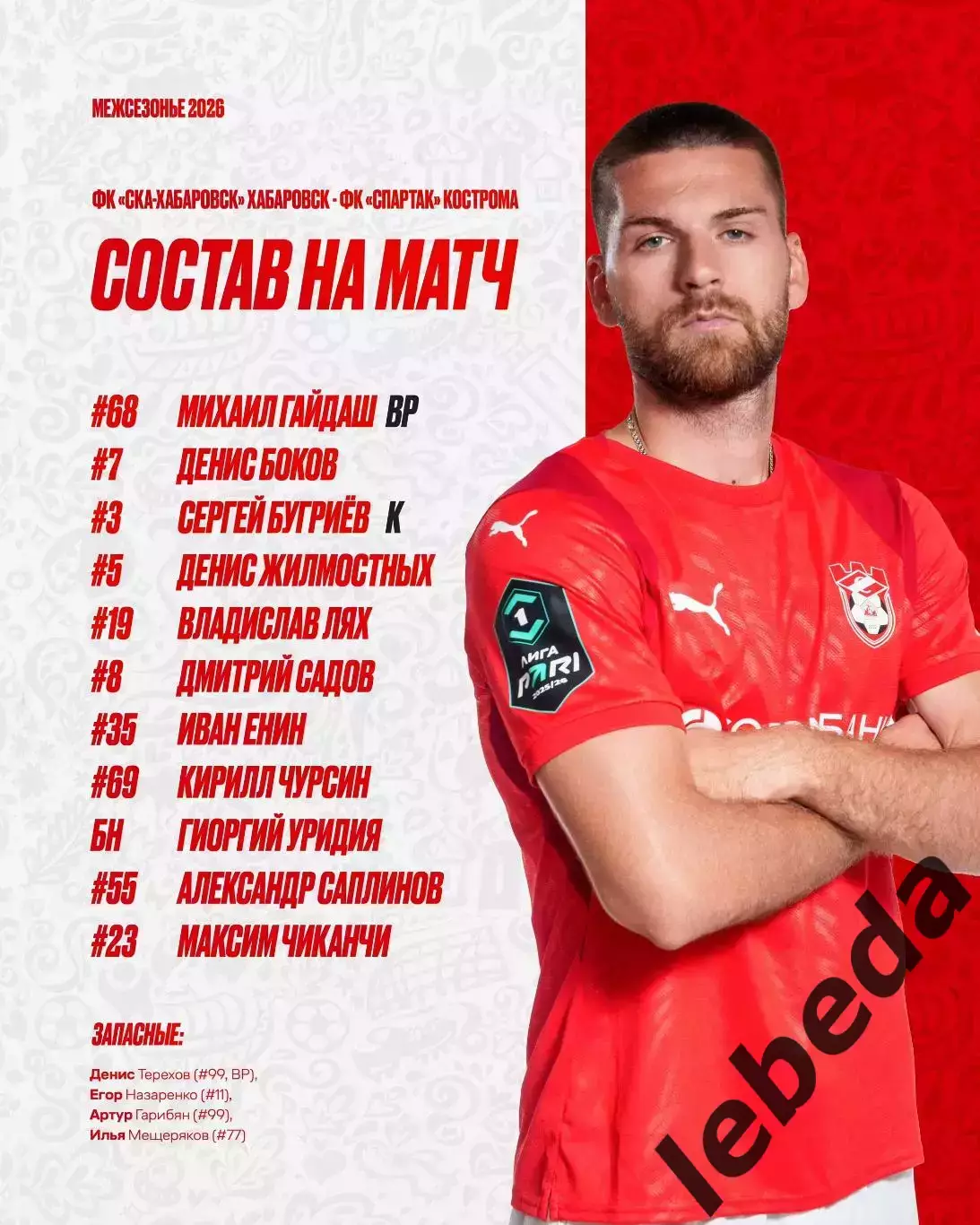 СК Хабаровск - Спартак Кострома - 2026.(31.01.26) Турция, Белек контрольный матч 1