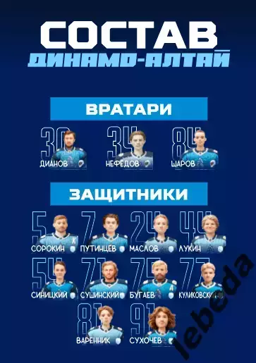 Динамо Алтай Барнаул - Динамо Санкт-Петербург - 2025-2026. (15.12.25.) официальн 1