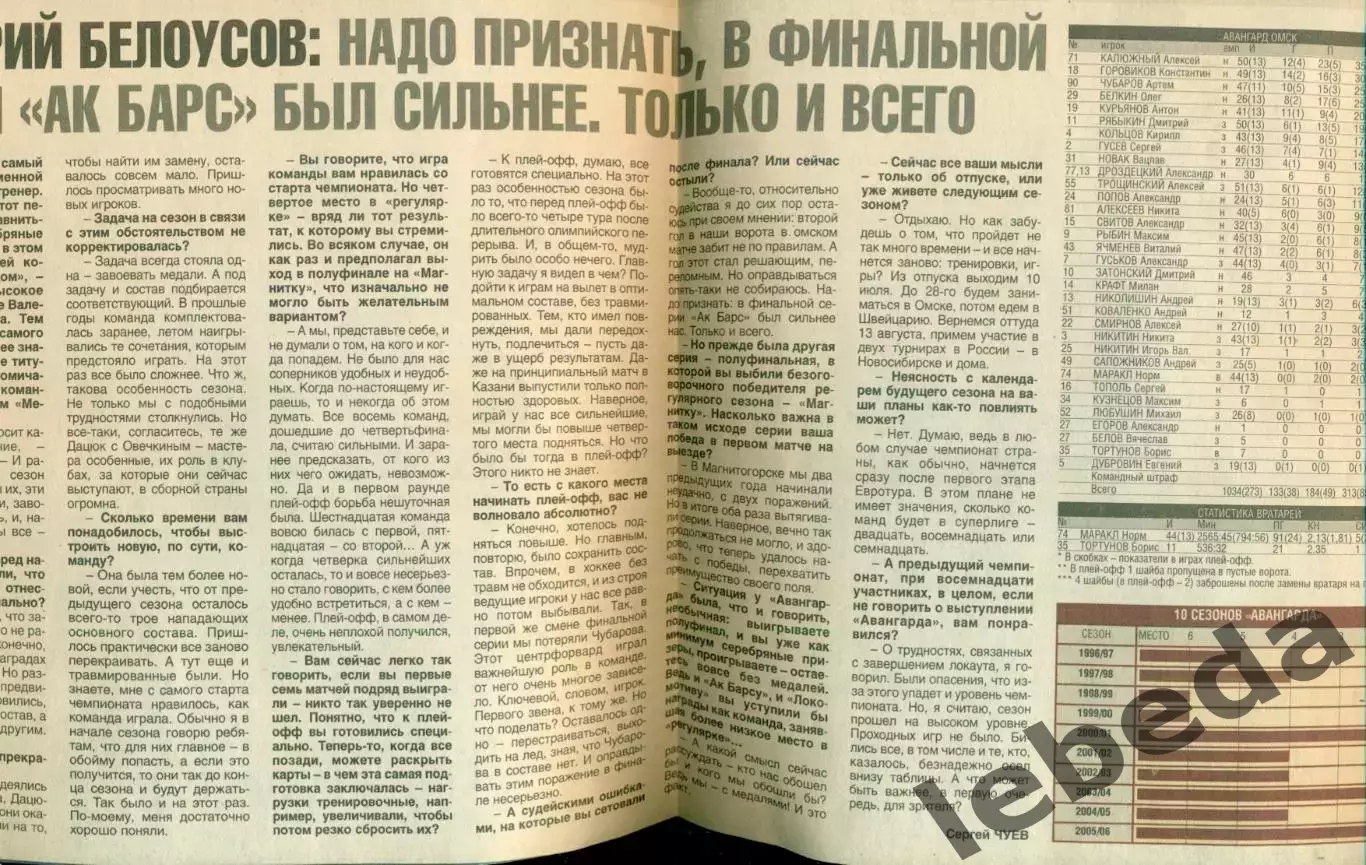 Авангард Омск - 2006 / 2007 г. подборка вырезок из газет.Смотри фото. 6