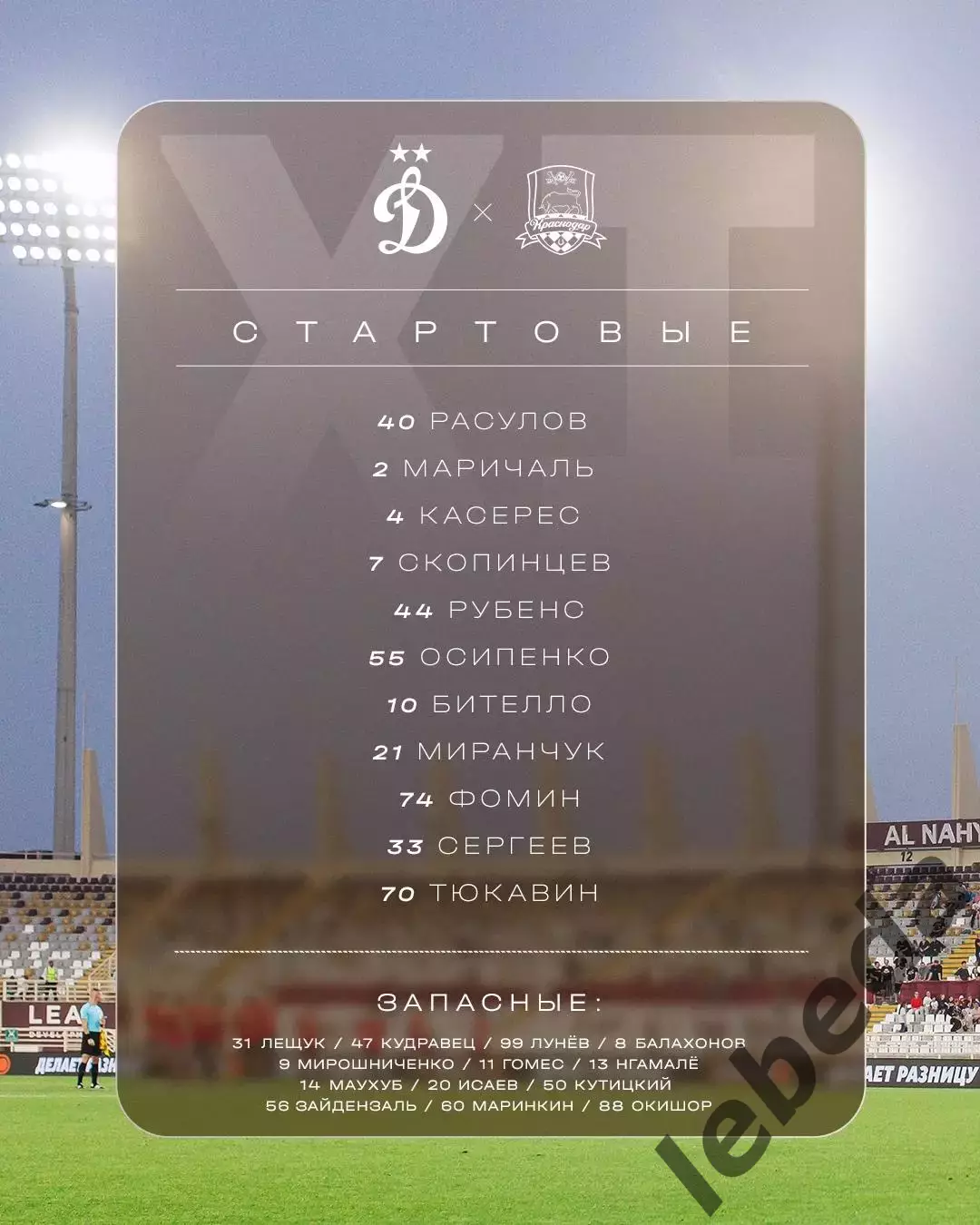 Динамо Москва - ФК Краснодар - 2026 г. ( 10.02.26.) Зимний кубок РПЛ 1