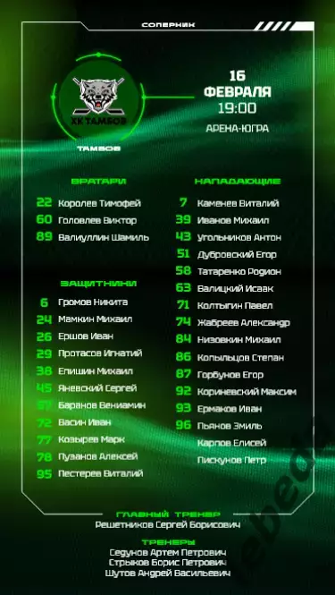 Югра Ханты-Мансийск - Буран / Ростов / Тамбов / - 2025 / 2026 год. официальная. 6
