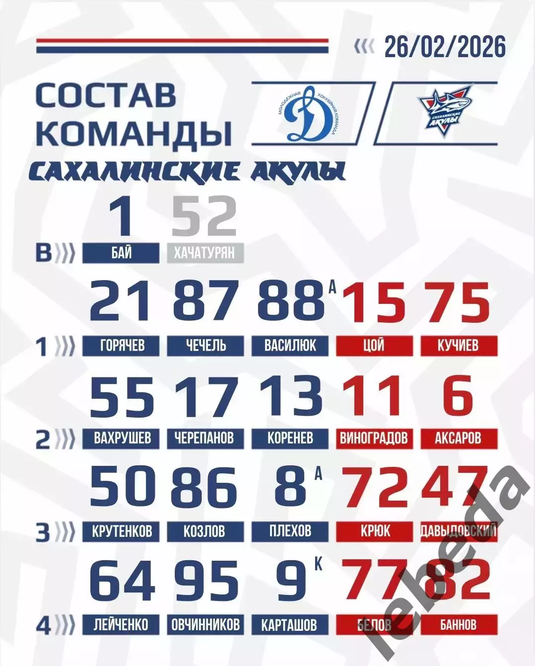 МХК Динамо Москва - Сахалинские Акулы - 2025 / 2026 год. (25.02.26.) 1
